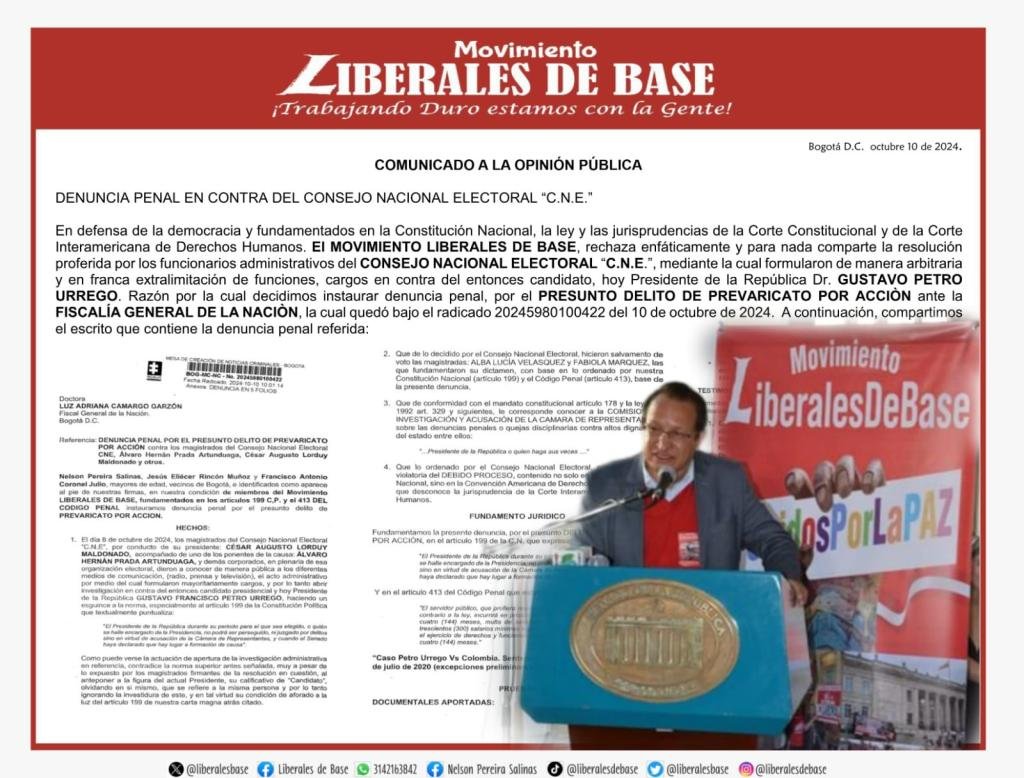 Con éxito avanza denuncia contra magistrados del CNE por realizar  presunta formulación de cargos  irregulares contra campaña presidencial de Gustavo Petro
