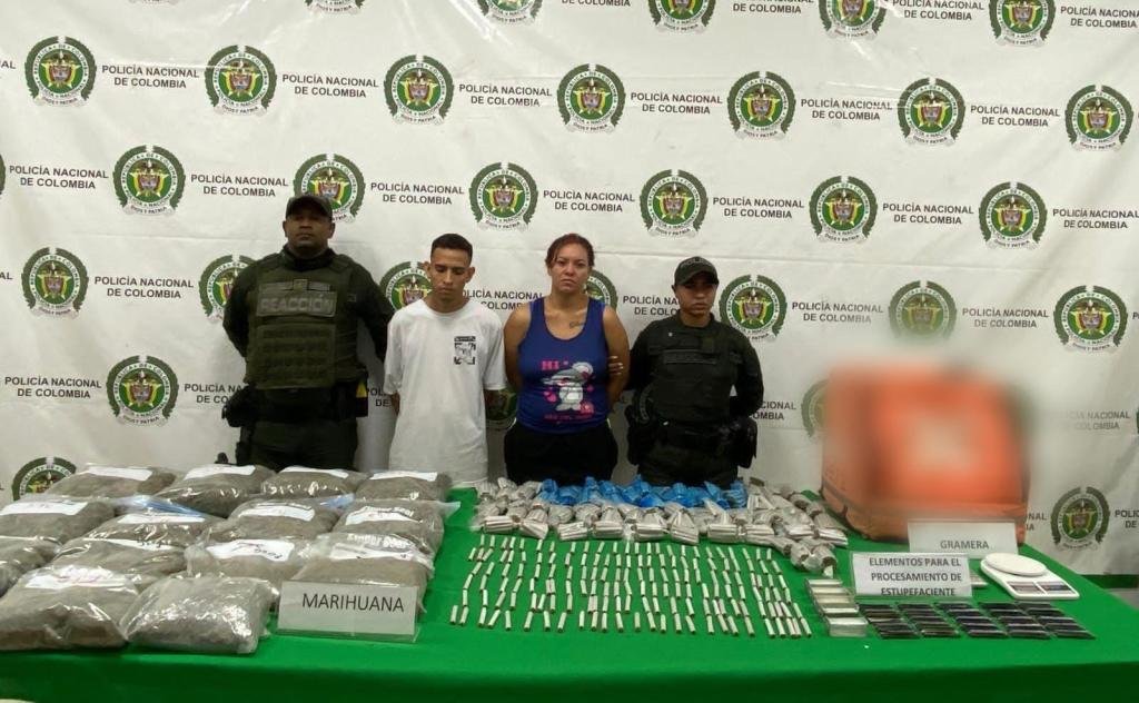Golpe al microtráfico: capturadas dos personas y decomisados 9 kilos de marihuana en Santa Marta