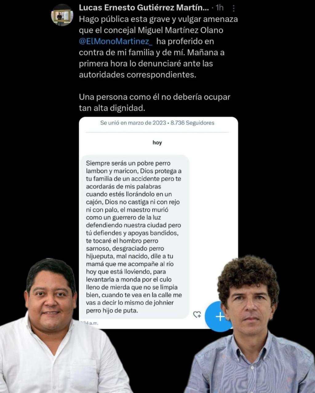 Rifirrafe entre exdirector de Santa Marta Como Vamos y concejal Mono Martínez por presuntas amenazas de muerte