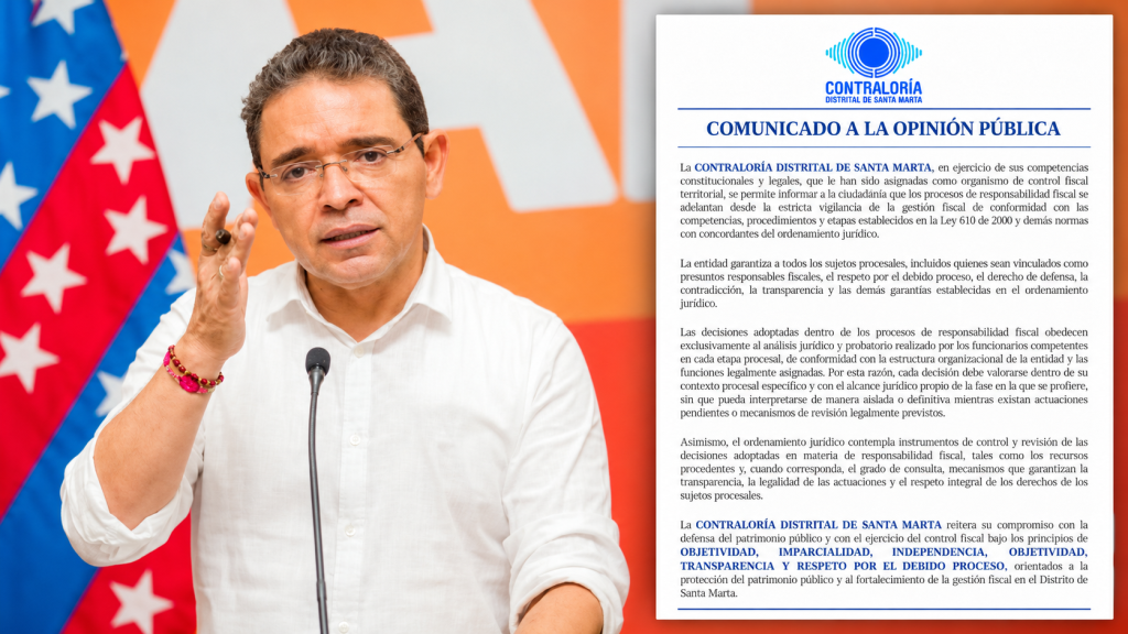 Contraloría garantiza debido proceso a Rafael Martínez y ordena vincular a tres exfuncionarios al proceso fiscal en contratación irregular