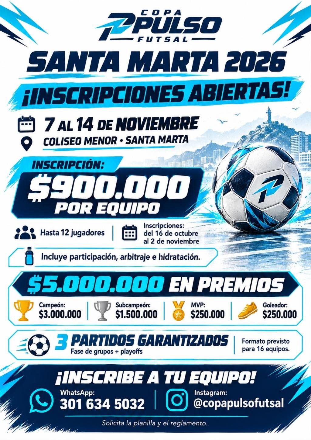 La Copa Pulso Futsal 2026 abre inscripciones en Santa Marta