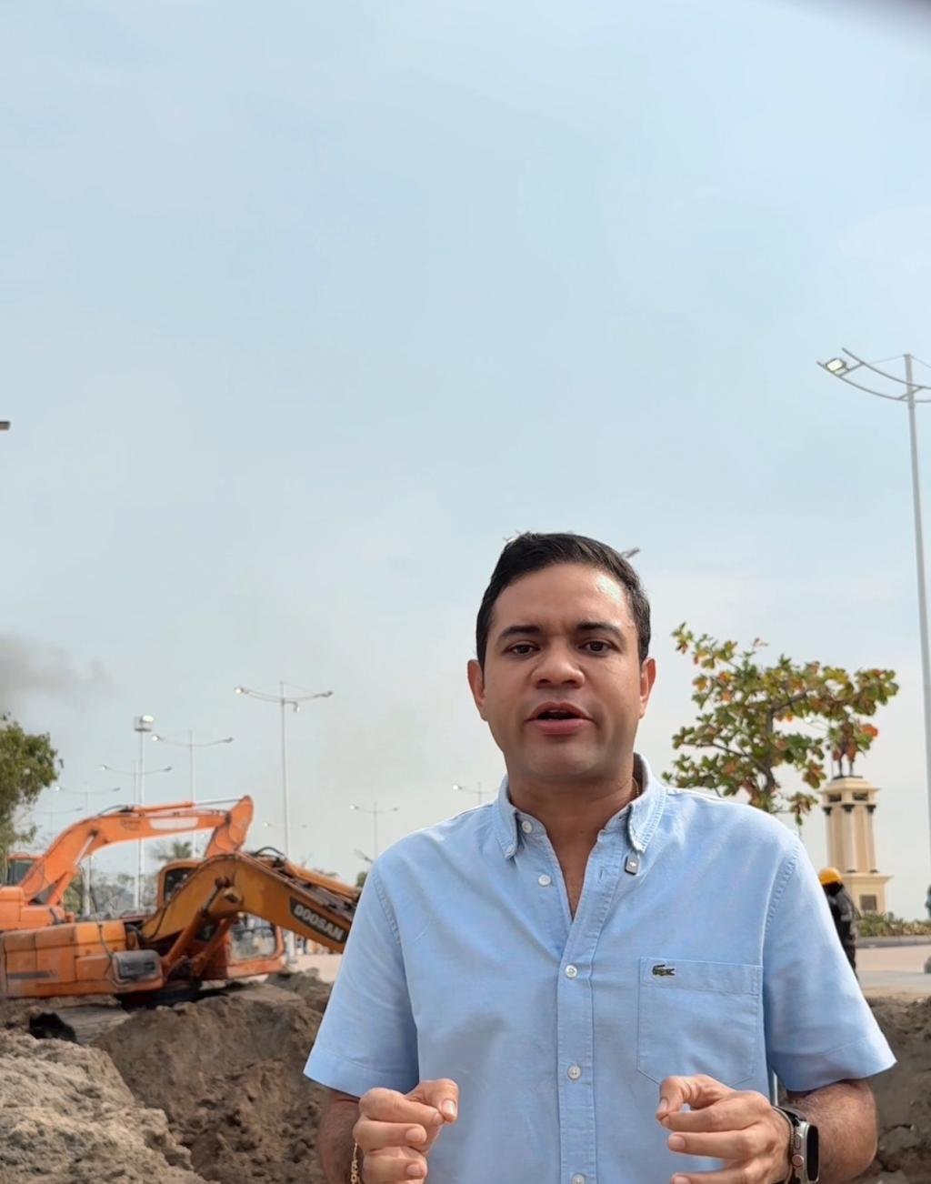 Alcalde encargado David Farelo mantiene estricto seguimiento a las obras del Colector Bellavista