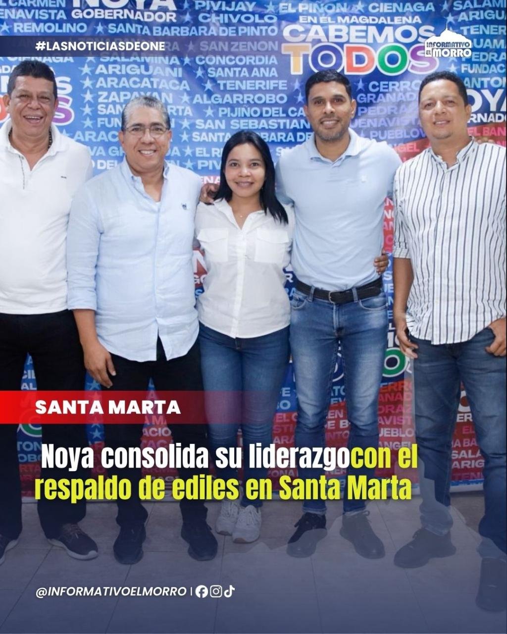 Noya consolida su liderazgo con el respaldo de ediles de Santa Marta