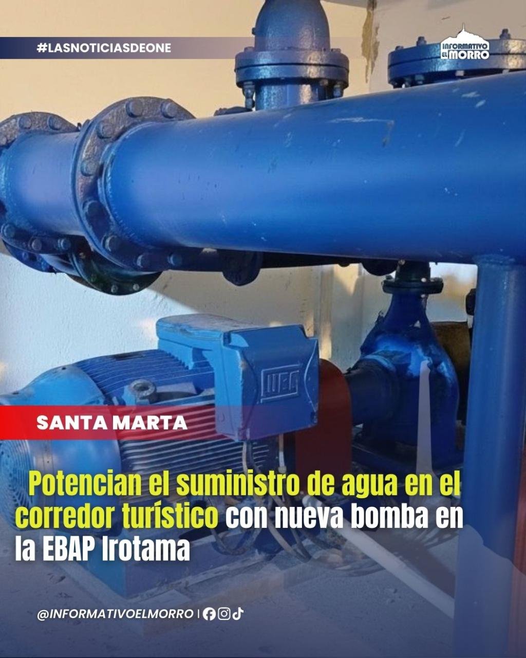 Potencian el suministro de agua en el corredor turístico con nueva bomba en la EBAP Irotama